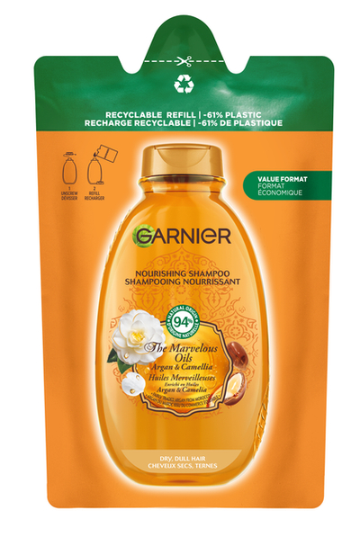Garnier Loving Blends Argan- & Cameliaolie Shampoo Refill - Voor Droog en Dof Haar - Intense Voeding en Glans - 250ml