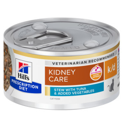 Hill's Prescription Diet K/D Kidney Care stoofpotje voor kat met tonijn & groenten blik 1 tray (24 x 82 g)- natvoer katten