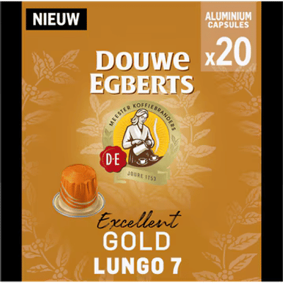 Douwe Egberts Excellent Gold Lungo Koffiecups - Intensiteit 5/9 - 20 capsules