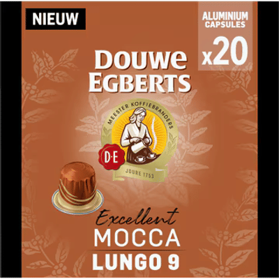 Douwe Egberts Excellent Mocca Lungo Koffiecups - Intensiteit 7/9 - 20 capsules