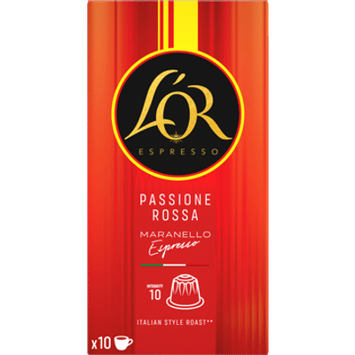 L'OR Passione Rossa Maranello Expresso koffiecups - 10 stuks