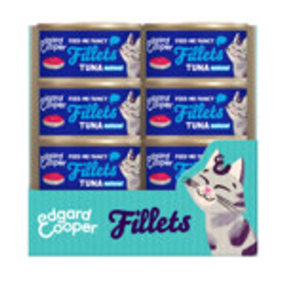 24x Edgard & Cooper Kattenvoer Fillets Tonijn 70 gr - kattenbrokken