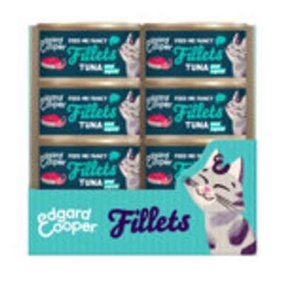 24x Edgard & Cooper Kattenvoer Fillets Tonijn - Inktvis 70 gr - kattenbrokken