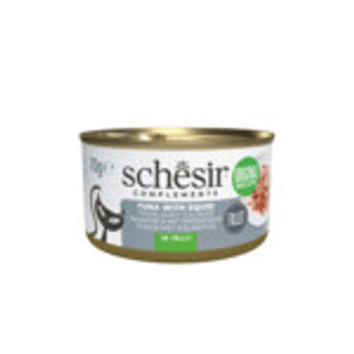 12x Schesir Complementary in Gelei Kattenvoer Nat Tonijn & Inktvis 70 gr - natvoer katten
