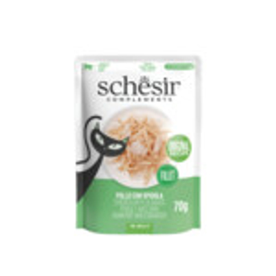 12x Schesir Complementary in Gelei Kattenvoer Nat Kip & Zeebaars 70 gr - natvoer katten