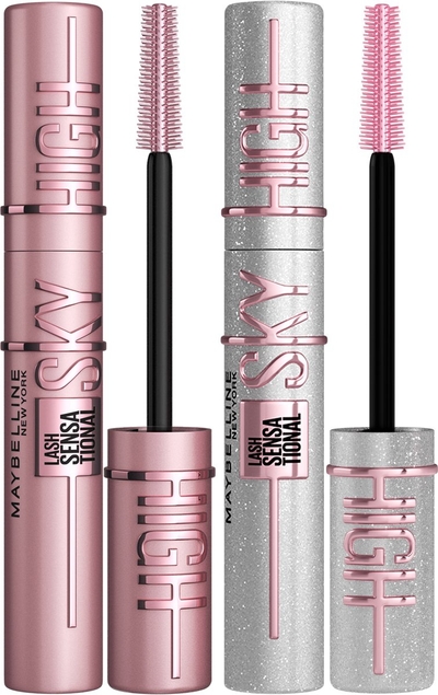 Maybelline New York - Duo Lash Sensational Sky High Mascara - Very Black + Space Diamond Glitter - Lengte Mascara - 7,2ml X2