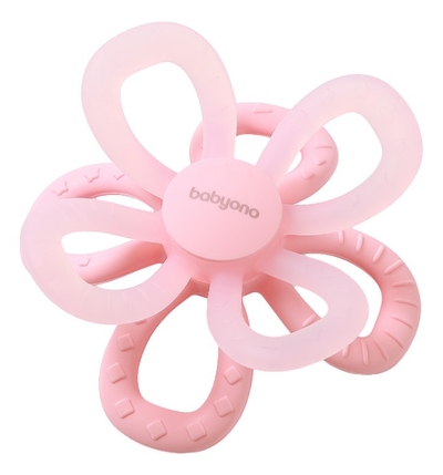 Babyono Baby Ono Flower Roze Siliconen Bijtring 1596/01