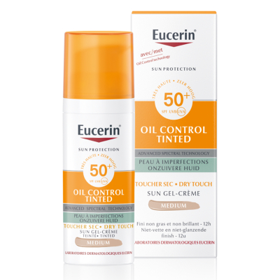 Eucerin Sun Protection Oil Control Tinted Dry Touch Sun Gel-Cr&egrave;me Medium SPF 50+ | 50 ml