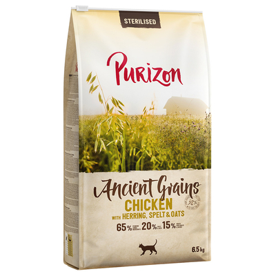 €10.- korting op 6.5 kg Purizon katten droogvoer! - Adult Sterilised Kip met Vis – Ancient Grain (6.5kg) - kattenbrokken