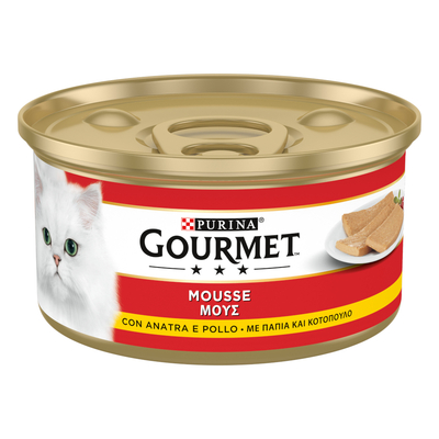 24 x 195g Gourmet natvoer voor katten met eend & Kip - natvoer katten