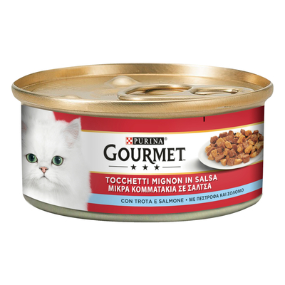 24 x 195g Gourmet natvoer voor katten met forel & Zalm - natvoer katten