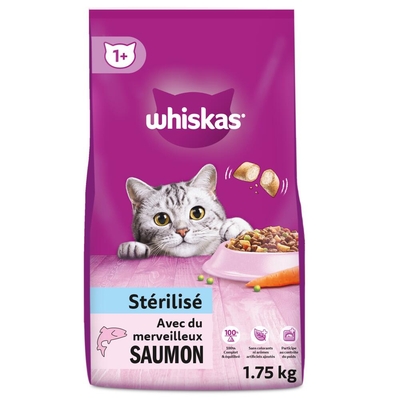1.75 kg Whiskas Sterile Zalm droogvoer voor katten - kattenbrokken