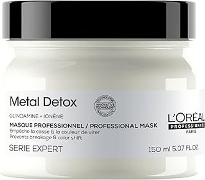L'Oréal Professionnel, Kleurbeschermend Haarmasker, Voor Gekleurd Haar, Herstelt en Voedt het Haar Intensief, Met Glicoamine, Metal Detox, 150ml
