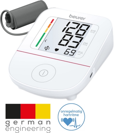 Beurer BM 23 Bloeddrukmeter Bovenarm – Medisch Gecertificeerd – Manchet 22-42 cm – USB-C Aansluiting – Eenknopsbediening – Onregelmatige Hartslagdetectie – Risico-Indicator – Incl. Batterijen – 5 Jaar Garantie