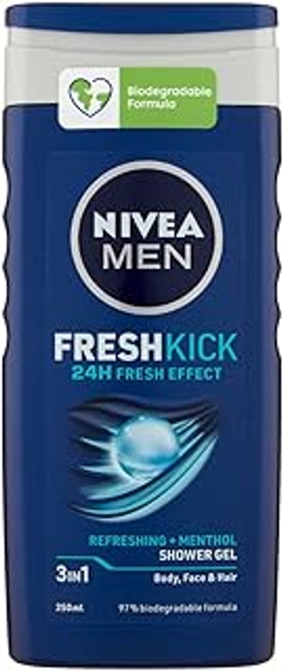 Nivea Men Cool Kick, Dusche Shampoo, 250 ml