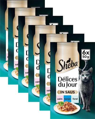 Sheba Kattenvoer Délices du Jour - Vis Selectie in saus Natvoer - 36 x 50 g natvoer katten