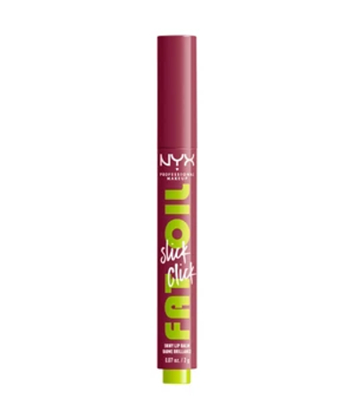 NYX Professional Make Up Fat Oil Slick Click Lippenbalsem - Tot 12 uur hydratatie - Verrijkt met avocado-, keizersbes- en framboosolie - In The Drafts - 2gr