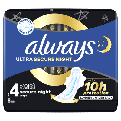 Always Ultra Maandverband Secure Night Met Vleugels 8 stuks