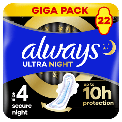 Always Ultra Maandverband Secure Night Met Vleugels 22 stuks