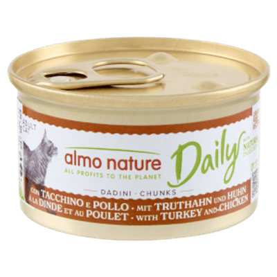Almo Nature Dailymenu kat natvoer met blokjes kalkoen en kip 85gr - natvoer katten