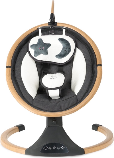 Deryan Baby Elektrische Wipstoel - Schommelstoel - Hout look - Bluetoothfunctie,Speaker en Afstandsbediening