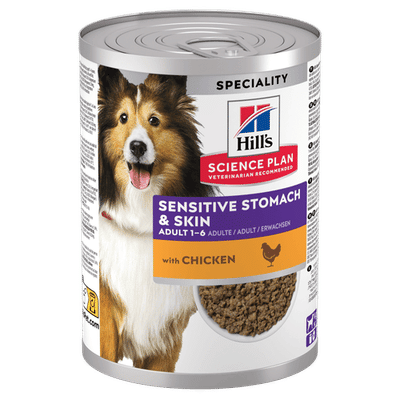 Hill's Science Plan Sensitive Stomach & Skin Adult Hond natvoer met kip 12 x 370 gram - natvoer honden