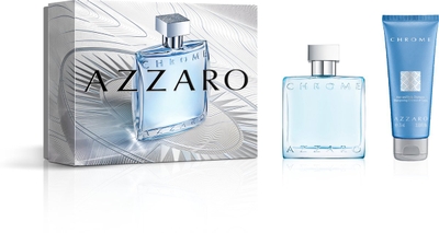 Azzaro Chrome Eau de Toilette Geschenkset - Parfum voor Mannen - 50ml Flacon & 75ml Douchegel Voor Haar & Lichaam