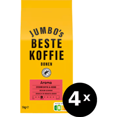 Jumbo's Beste Koffiebonen Aroma - 4 x 1 kilo