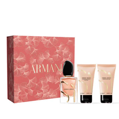 Armani Si Eau de Parfum Intense Geschenkset - Eau de Parfum 50 ml, Bodylotion 50 ml, Douchegel 50 ml