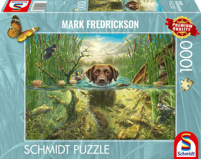chocolate labrador swimming 1000 stukjes