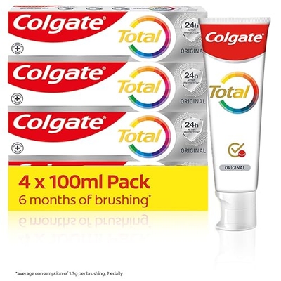 Colgate Tandpasta Total Original Tandpasta tegen cariës en plaque. Beschermt het tandglazuur, 300.0 milliliter