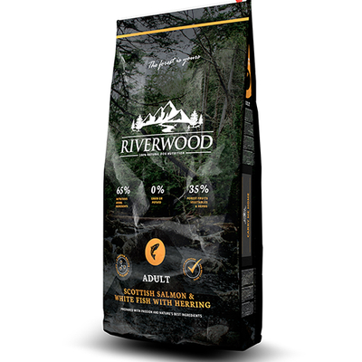 Riverwood Adult Zalm & Witvis En Haring 12 kilo - hondenbrokken