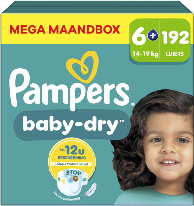 Pampers Baby Dry  luiers maat 6 plus - 192 stuks