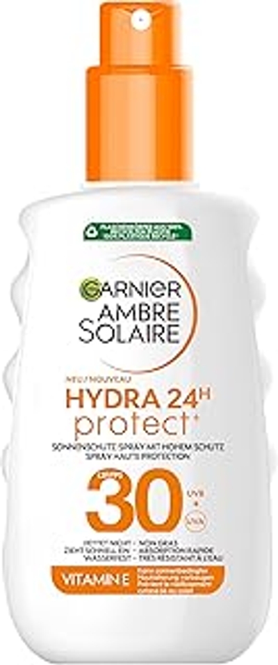 Garnier Ambre Solaire Hydra Protect+ Zonnebrandcrème, 24 uur, SPF 30, bescherming tegen UVA en UVB, met vitamine C, 150 ml