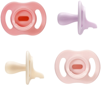 Tommee Tippee Ultra-lichte StayPut Fopspeen, 0-6 maanden, set van 4 BPA-vrije Siliconen fopspeen uit één stuk, Roze