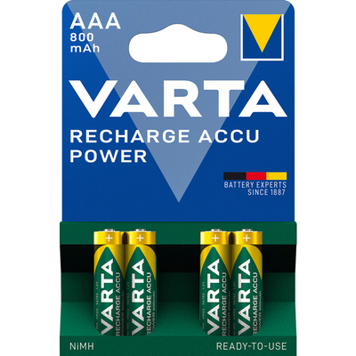 Varta AAA Oplaadbare Batterijen - 800mAh - 4 stuks