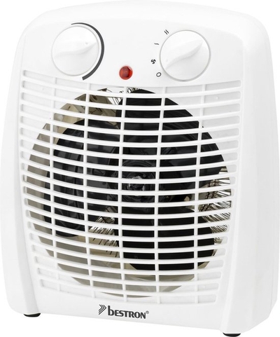 Bestron Ventilatorkachel met 2 warmtestanden, incl. omvalbeveiliging & oververhittingsbeveiliging, voor ruimtes tot 20m², 2000 watt, kleur: Wit
