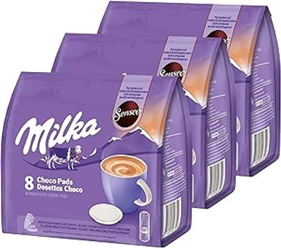 Senseo Milka Choco Pads Set van 3, chocoladedrank, 3 x 8 pads / porties