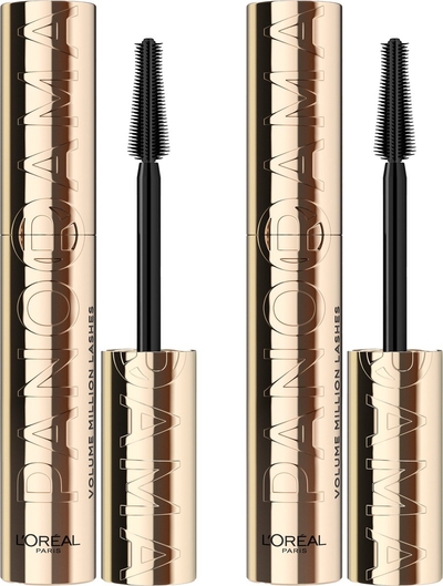 L'Oréal Paris Panorama Mascara Black - Lengte, separatie en volume Mascara - Korte en lange borstelhaartjes voor groter lijkende ogen - Zwart - 2x 8ml