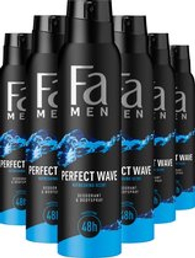 Fa Deodorant - Perfect Wave - Frisse Aquatische Geur - Langdurige Bescherming - Huidvriendelijk - 6x 150ml