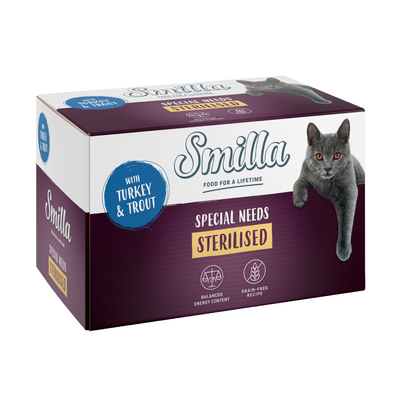 6x100g Kalkoen met Forel Smilla Sterilised Kattenvoer nat - natvoer katten