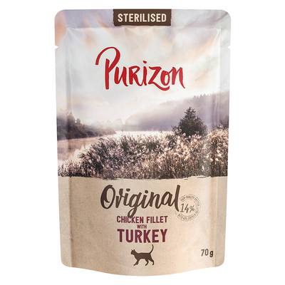 Purizon kat natvoer 24 x 60 / 75g / 85g - Adult Sterilised Kipfilet met Kalkoen - natvoer katten