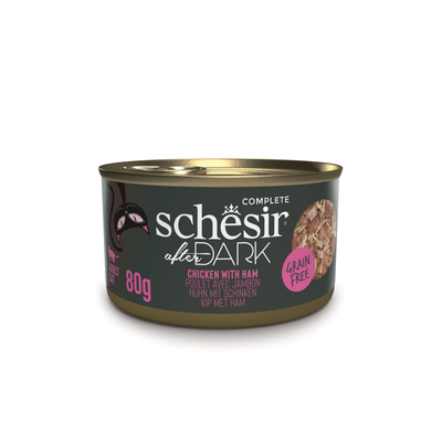 12x80g Schesir After Dark Kip & Ham natvoer voor katten - natvoer katten