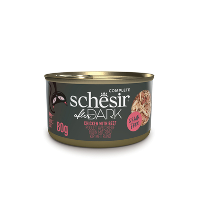 12x80g Schesir After Dark kip & Rund natvoer voor katten - natvoer katten