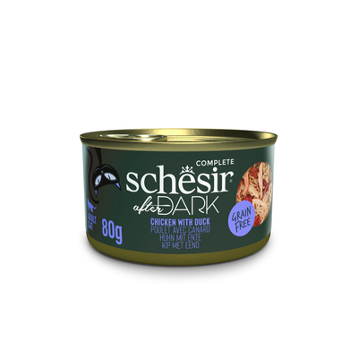12x80g Schesir After Dark Kip & Eend natvoer voor katten - natvoer katten