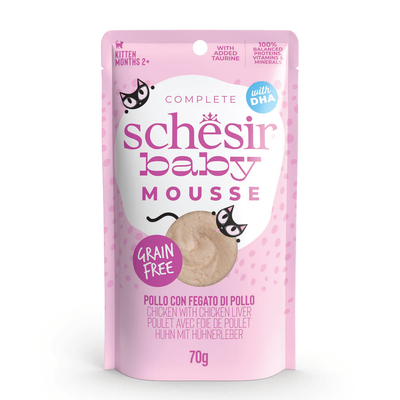 12x70g Schesir Baby Mousse kip met kippenlever natvoer voor katten - natvoer katten