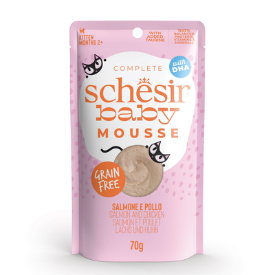12x70g Schesir Baby Mousse Zalm en Kip natvoer voor katten - natvoer katten