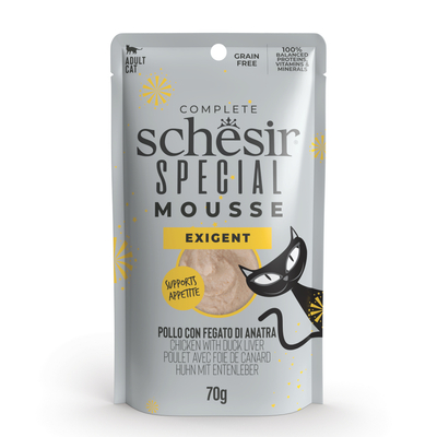 12x70g Kip met eendenlever Schesir Special Exigent natvoer voor katten - natvoer katten
