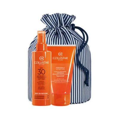 Collistar SunKit - Tanning Milk Spray SPF30 - 200 ml + Aftersun Shampoo - 150 ml + Sun Pouch