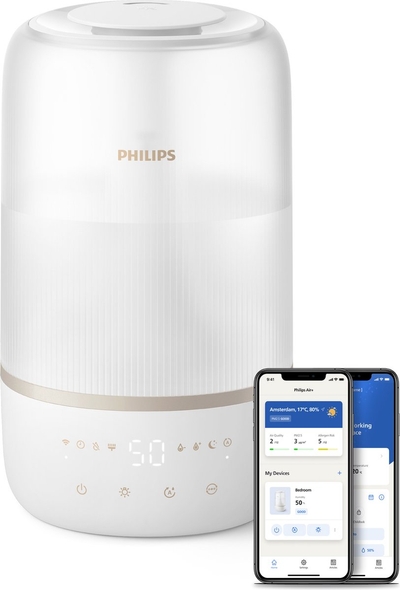 Philips Luchtbevochtiger 1000-serie HU1510/04 - Stille werking (19 dB) - Aromatherapie - Wit